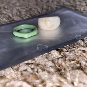 American Eagle Jade and Ivory Ring